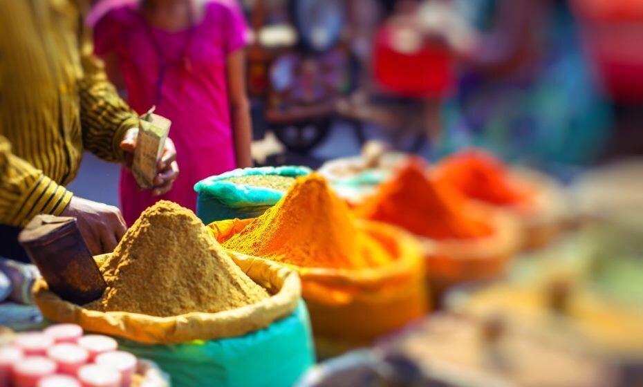 Colourful Spice Powder at Street Market, Delhi