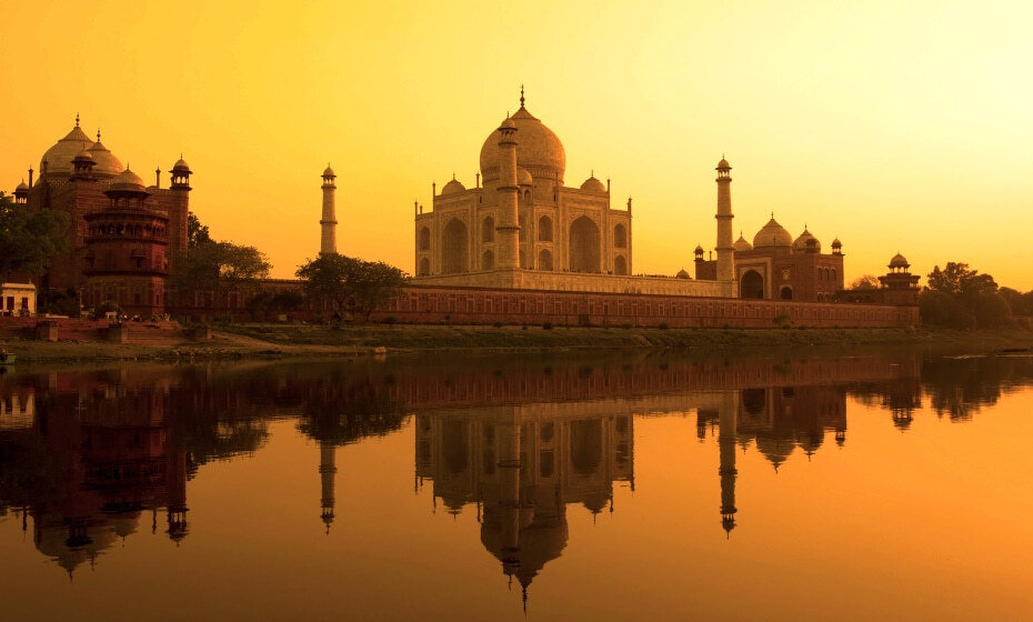 Taj Mahal Sunset View from Mehtab Bhag, Agra, Uttar Pradesh