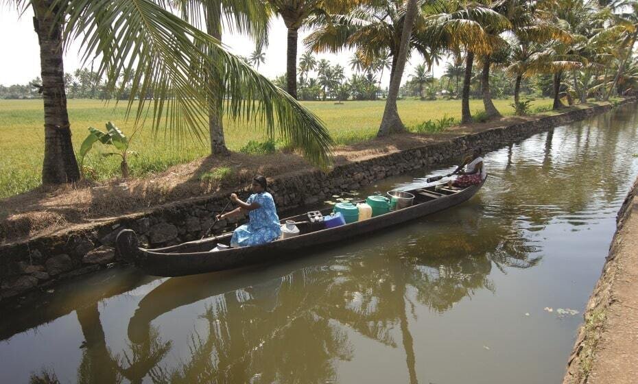 Woman Transporting Water, Kumarakom, Kerala