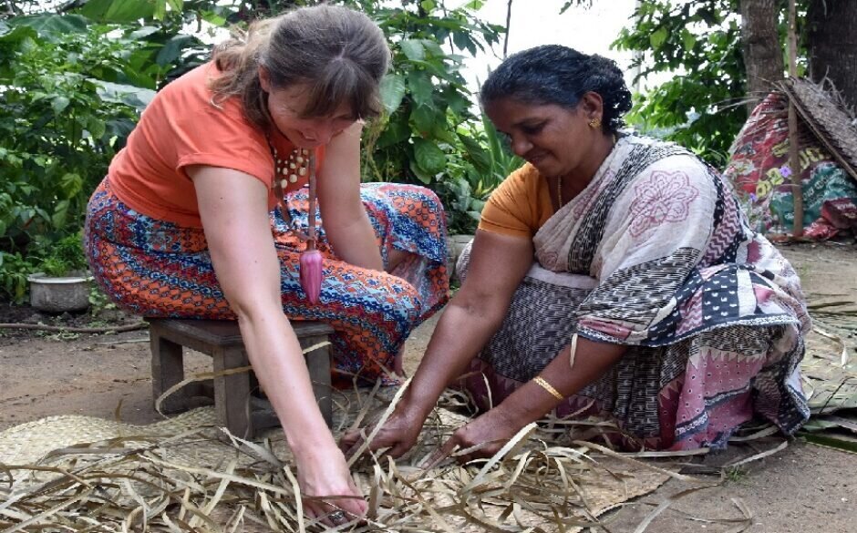 Eco-friendly holiday in India - Coconut Leaf Weaving
