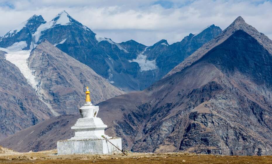 Buddhist Pagoda at Rohtang Pass, Manali, Himachal Pradesh