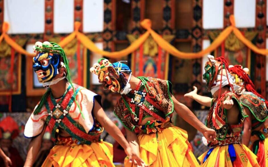 Close Up Traditional Dance and Colours in Mongar, Bhutan