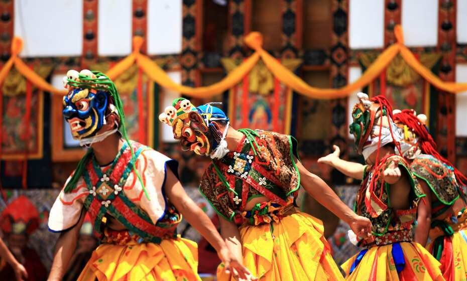 Close Up Traditional Dance and Colours in Mongar, Bhutan