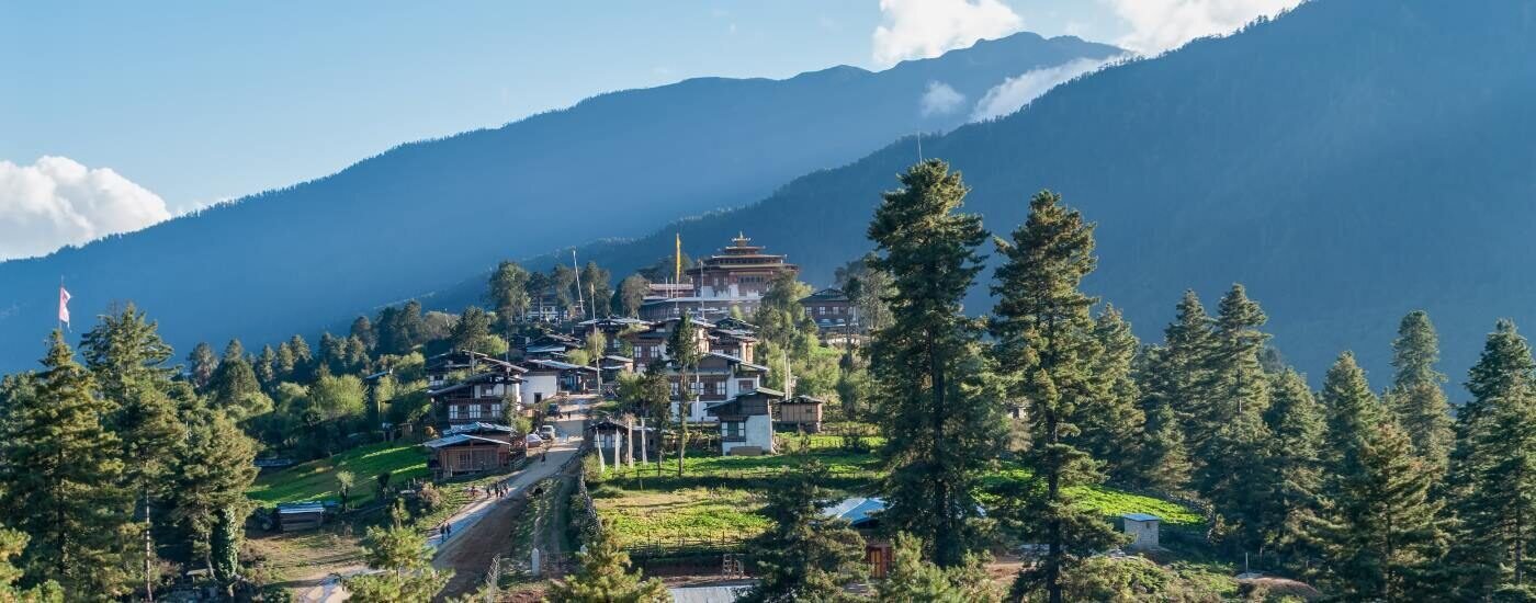 Gangten Village and Gangtey Goemba Buddhist Monastery, Phobjikha, Bhutan
