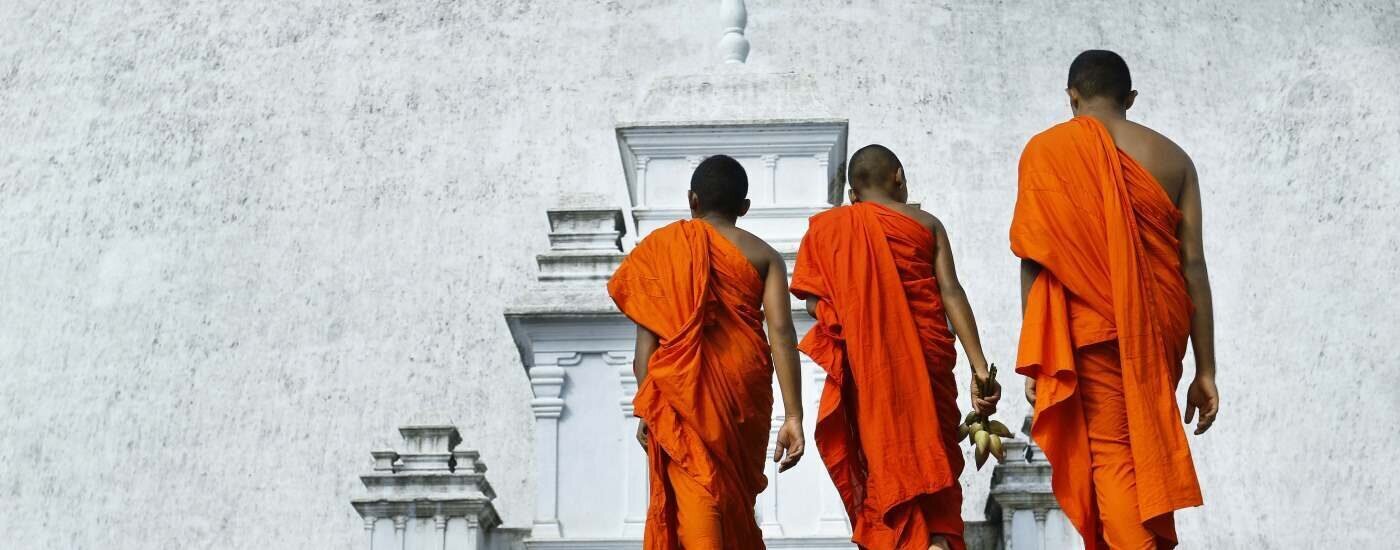 Monks at Ruwanwelisaya Stupa, Anuradhapura, Sri Lanka