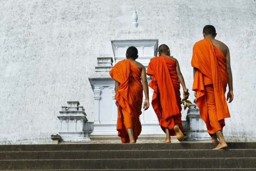 Monks at Ruwanwelisaya Stupa, Anuradhapura, Sri Lanka