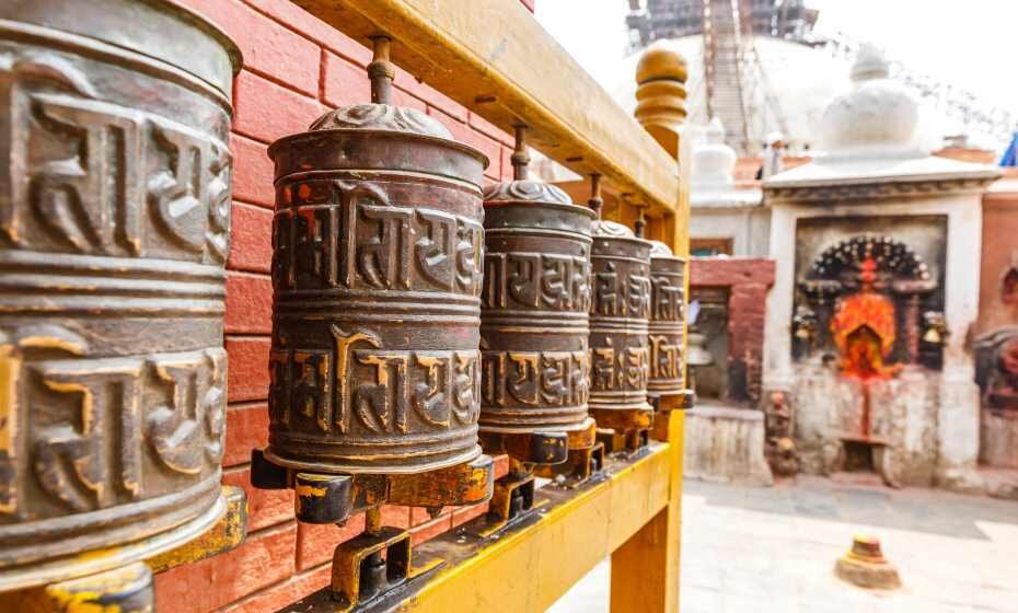 Prayer Wheels at Boudhanath Stupa, Nepal