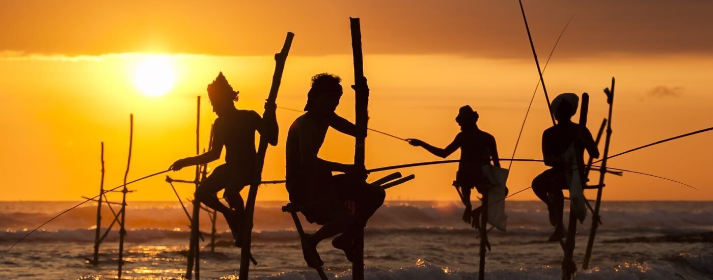 Stilt Fisherman - Silhouette at Galle, Sri Lanka