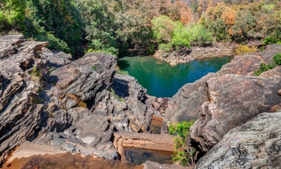 Pandav Falls at Panna National Park, Khajuraho, Madhya Pradesh