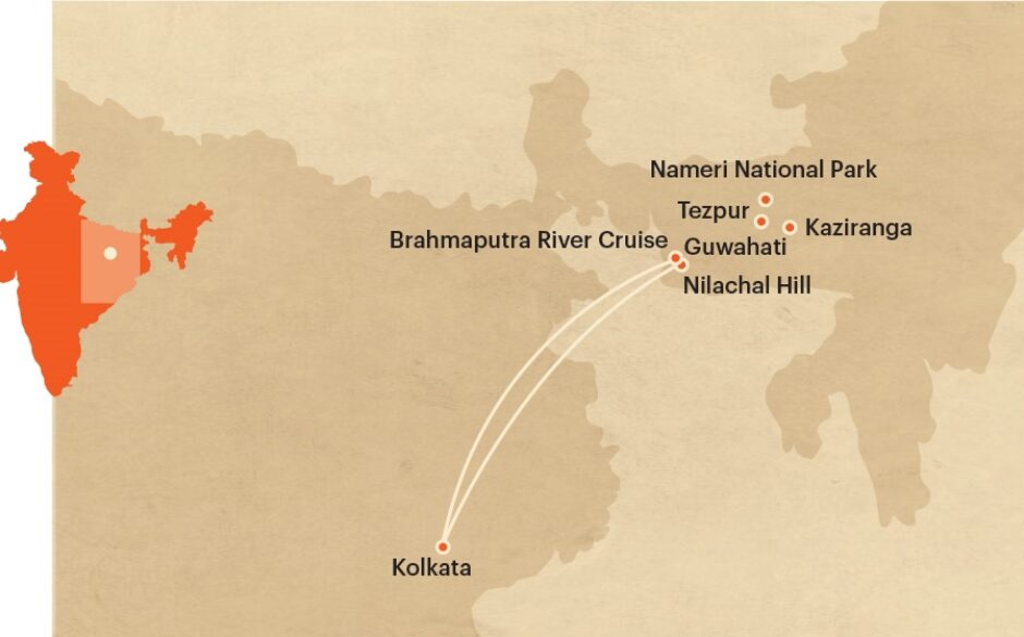 Rhinos & more with Brahmaputra River Cruise