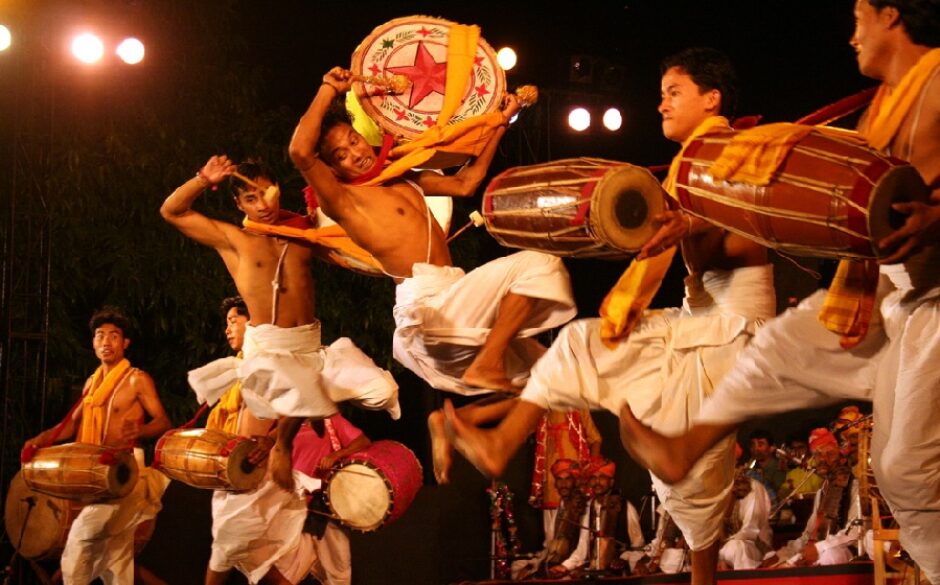 Drummers in the Air Sankirtana worship