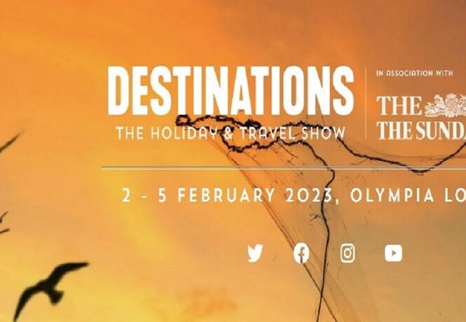 Banner for the Destinations Show London Feb 2023