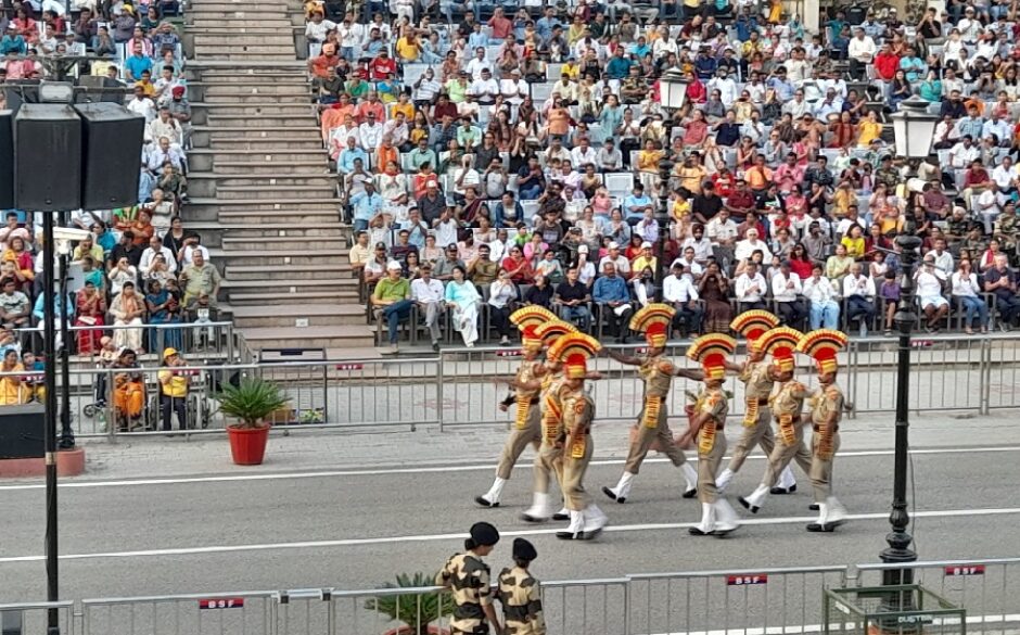 Ceremony in Amritsar with a procession and busy crowd