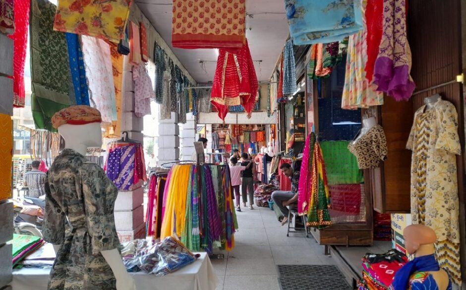 Bright clothes in a marketplace in Jodhpur