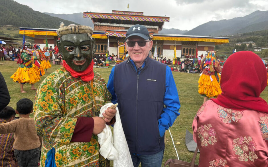 John with a Masked Artist