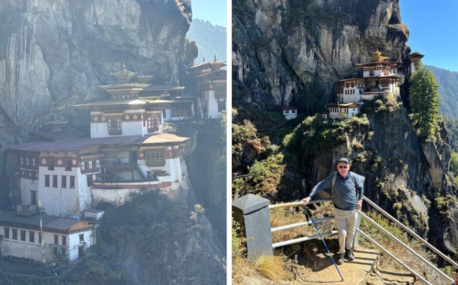 John and Irene O'Reilly - Collage of Tiger's Nest Monastery in Bhutan