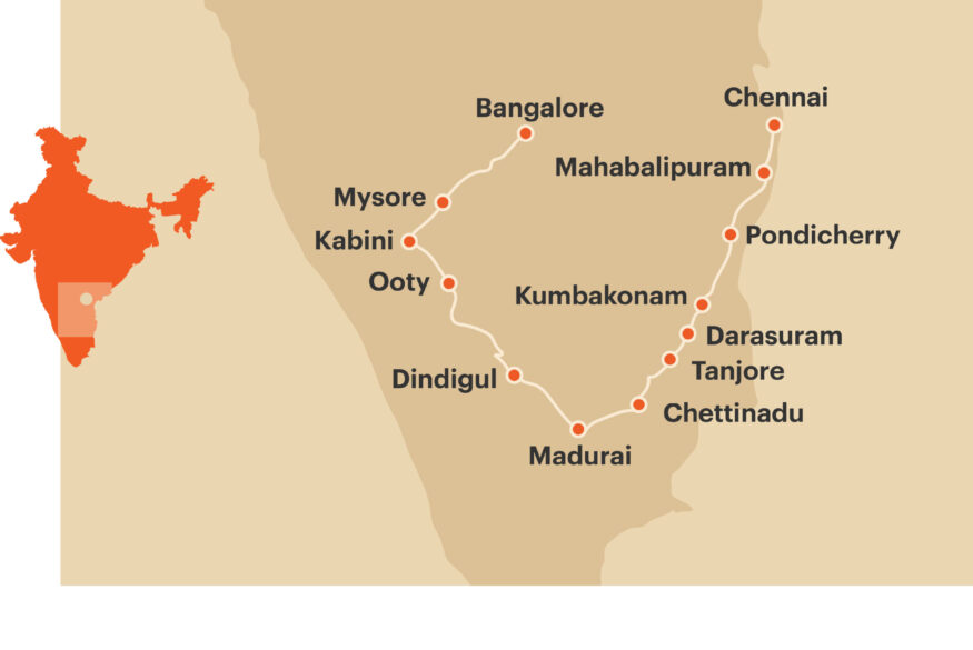 Bengaluru (Bangalore) to Chennai tour map