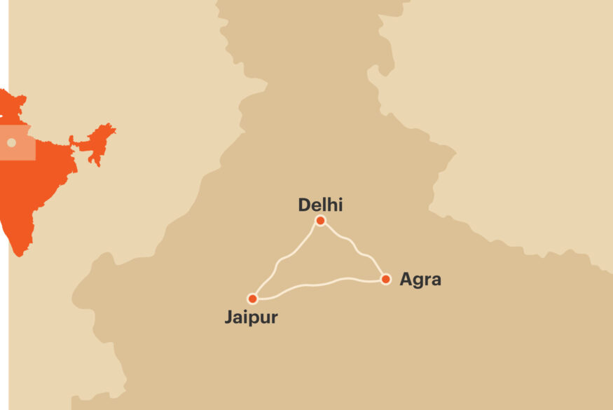 India's Golden Triangle map