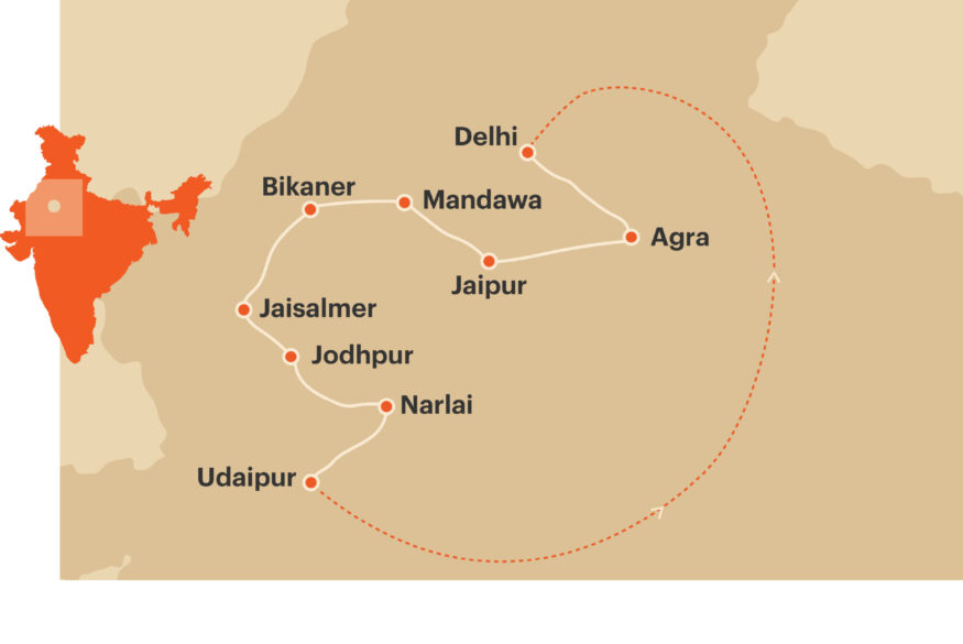 Palace, Fort & desert through Rajasthan Final Resized Map